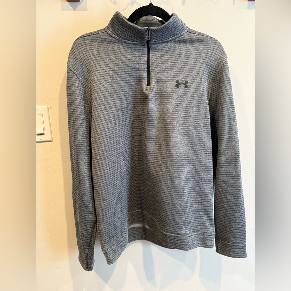 Under Armour Storm Golf Pullover Gray Loose Fit 1/4 Zip Coldgear Men’s Large